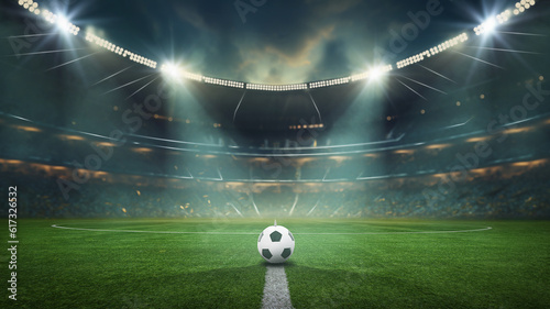 textured soccer game field me soccer ball in the middle - center, midfield