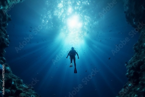 Exploring the Deep Blue Scuba Diving and Oceanic Vistas from Below. AI