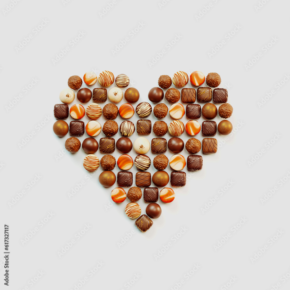 Delicious chocolate pralines. Sweet bonbons with white and dark chocolate.