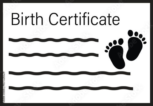 Birth Certificate icon. Cute birth certificate sign. Puppy Birth Certificate symbol. flat style.