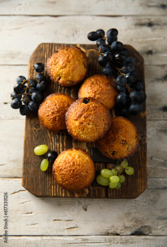 Homemade muffins with raisins