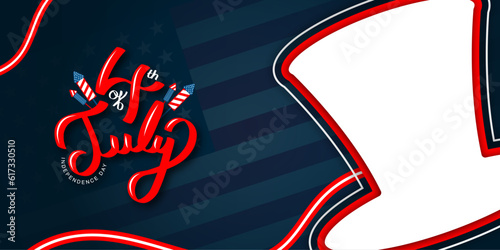4th of july independence day celebration poster with space for image