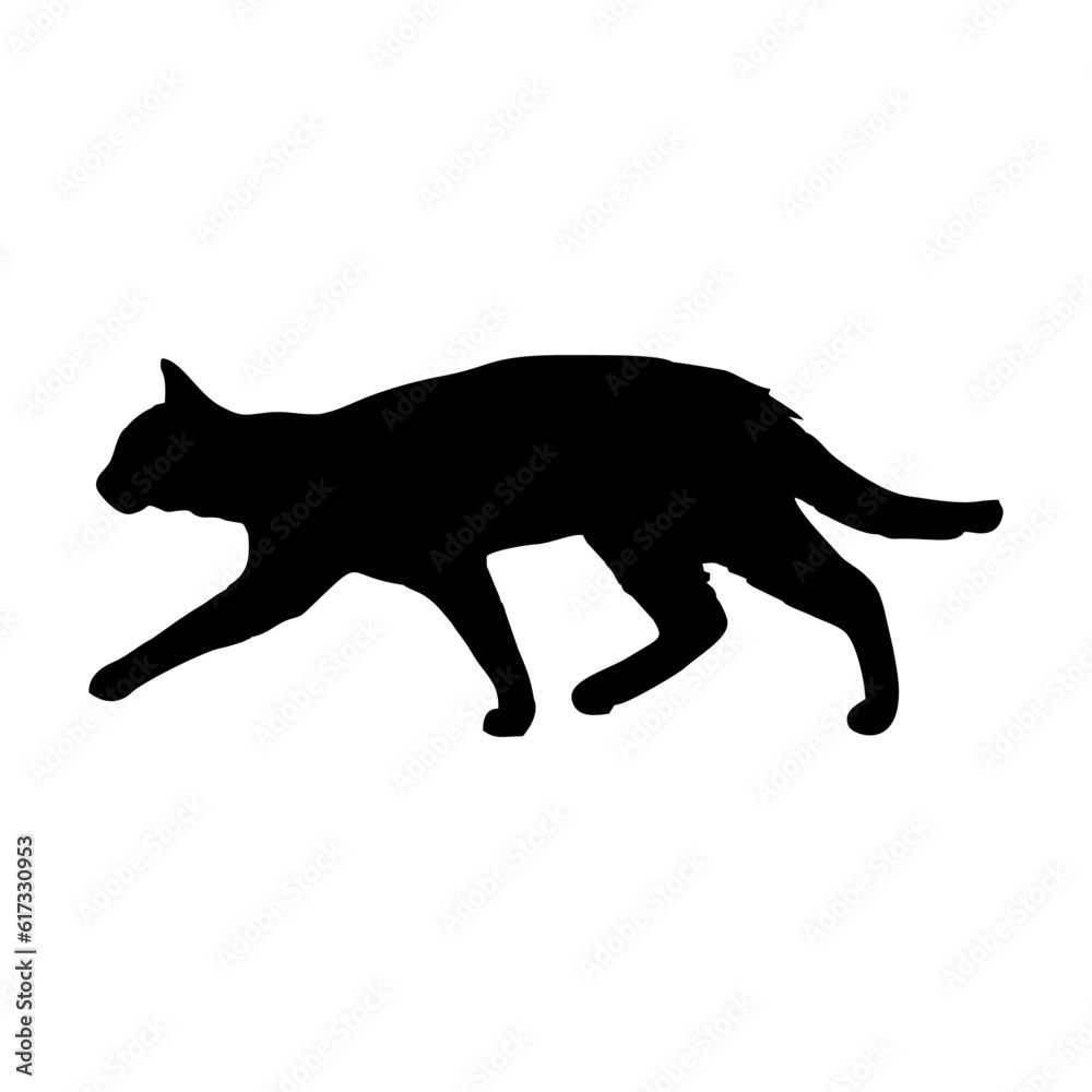 Vector isolated cat silhouette, logo, print, decorative sticker Vector isolated cat silhouette, logo, print, decorative sticker