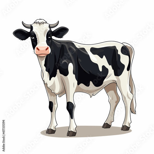 Barnyard Charm: Cow in Vector Cartoon Style