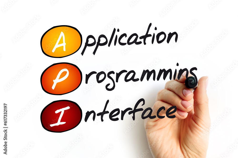 API - Application Programming Interface acronym, technology concept background API - Application Programming Interface acronym, technology concept background