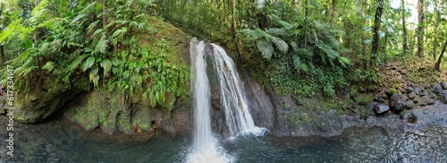 The Crayfish waterfall  in Guadeloupe in Caribbean
