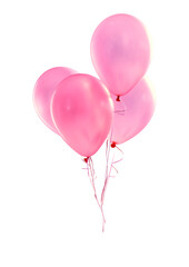 Set Balloon isolated on transparent background. Realistic colorful festive 3d helium balloons for birthday party design. Balloon clipart clip art png file
