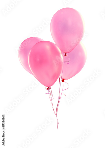 Set Balloon isolated on transparent background. Realistic colorful festive 3d helium balloons for birthday party design. Balloon clipart clip art png file