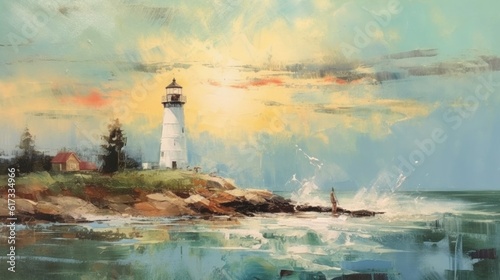lighthouse on the coast, ai generative