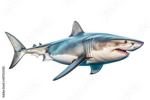 shark isolated on transparent background. png file was made with generative ai