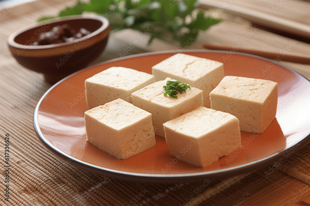 photo of tofu made from soy food nutrition concept