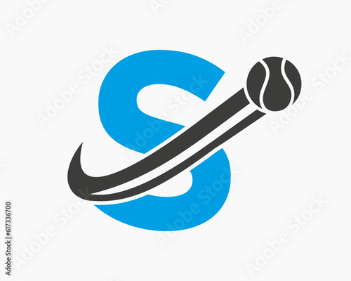 Letter S Tennis Club Logo Design Template. Tennis Sport Academy, Club Logo