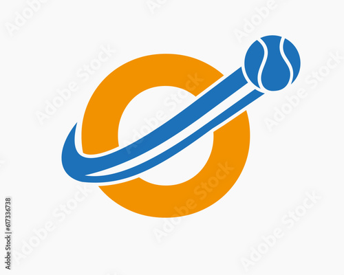 Letter O Tennis Club Logo Design Template. Tennis Sport Academy, Club Logo