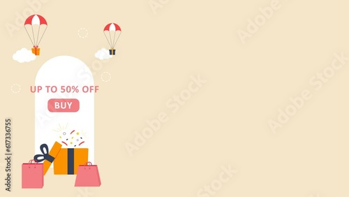 Animated sale promotion discount concept