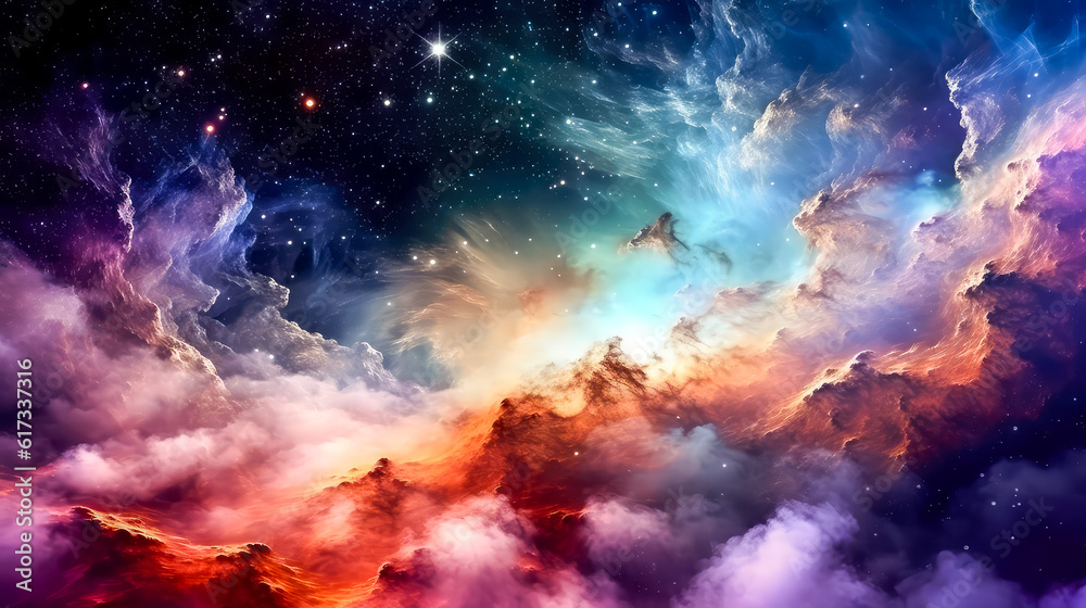 A Kaleidoscope of Colors: Exploring the Wonders of Space, Galaxy, and Nebula in a Vibrant and Enchanting Journey