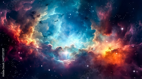 A Kaleidoscope of Colors  Exploring the Wonders of Space  Galaxy  and Nebula in a Vibrant and Enchanting Journey