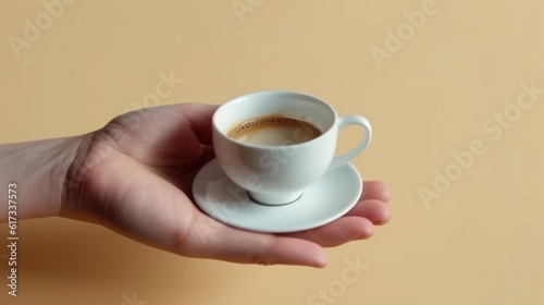 cup of coffee in hand, ai generative