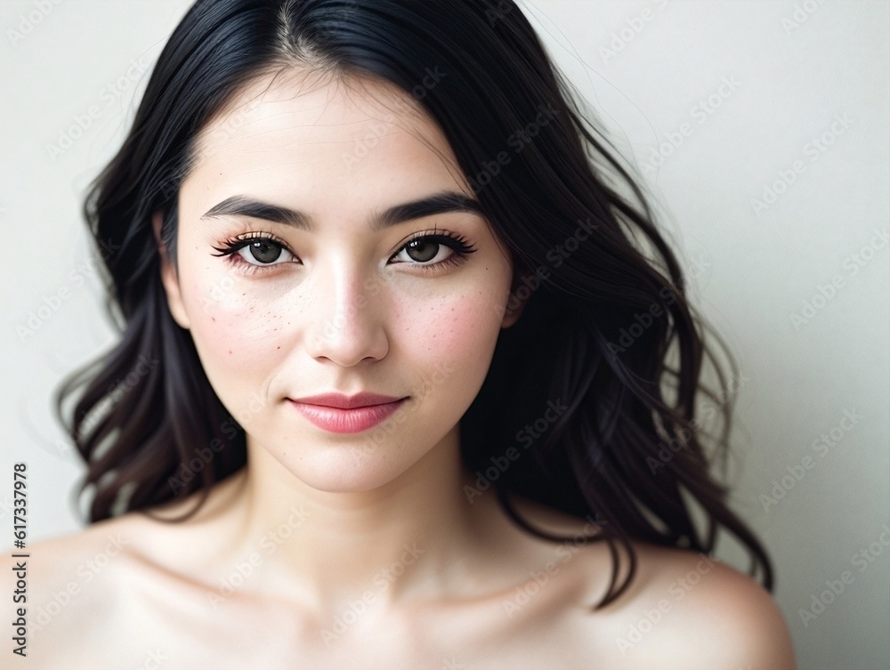 Portrait of a young woman, generative AI Portrait of a young woman, generative AI