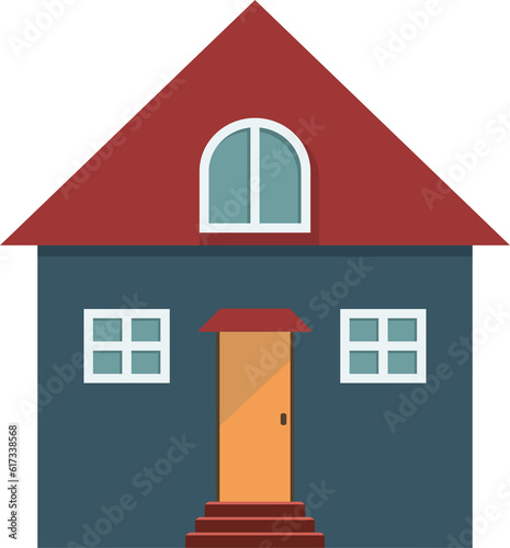 Residential House Illustrations in Flat Design Style Architecture, Cartoon.