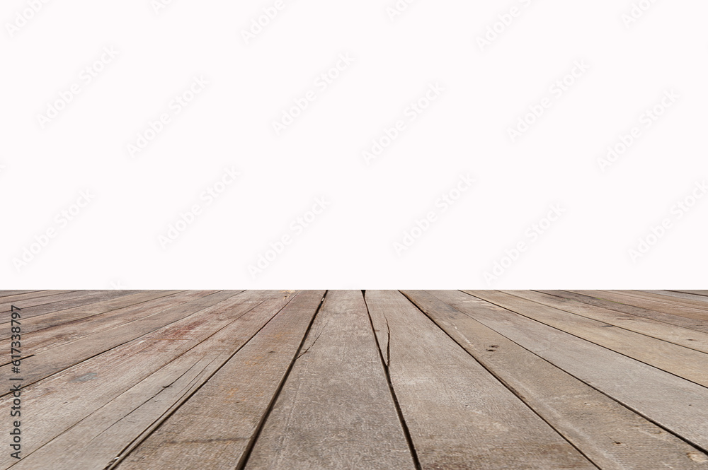 Isolated White Background with wooden table Isolated White Background with wooden table