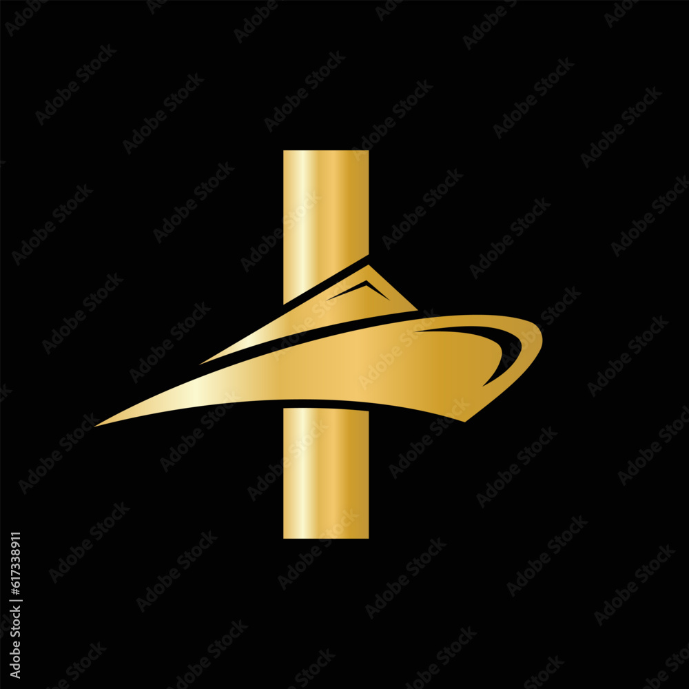 Initial Letter I Cruise Ship Logo Boat Icon. Yacht Symbol, Marine ...