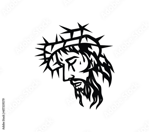 The face of the Lord Jesus, art vector design
