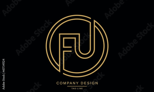 FU, UF, Abstract Letters Logo Monogram