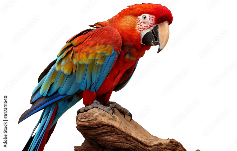 Parrot trichoglossus moluccanus on wooden perch