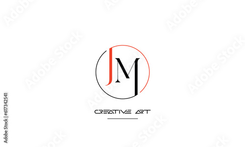 JM, MJ, J, M abstract letters logo monogram