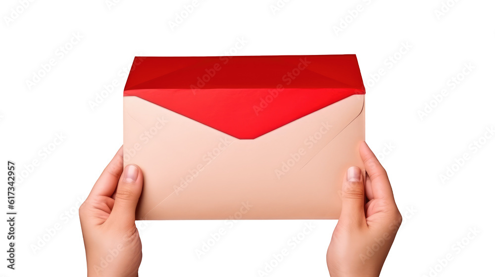 Top View Photo of Female Hand Holding Open Envelope.