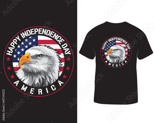 Happy independence day american t-shirt design. 4th of July American independence day t-shirt design