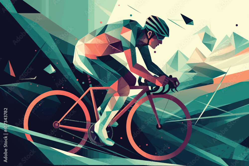 Fototapeta premium player cyclist with vector format