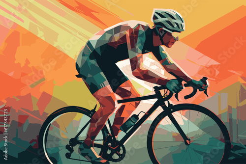 cyclists on bicycle with vector format
