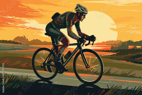 cyclists on bicycle with vector format