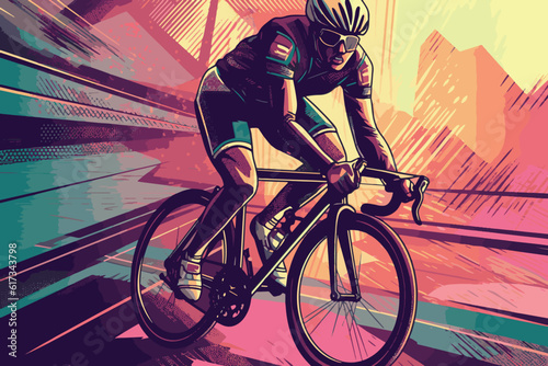 player cyclist with vector format