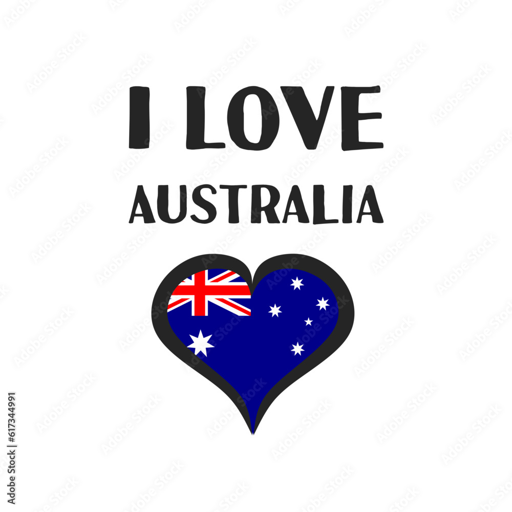 i love australia - t-shirt design, print, sticker, vector