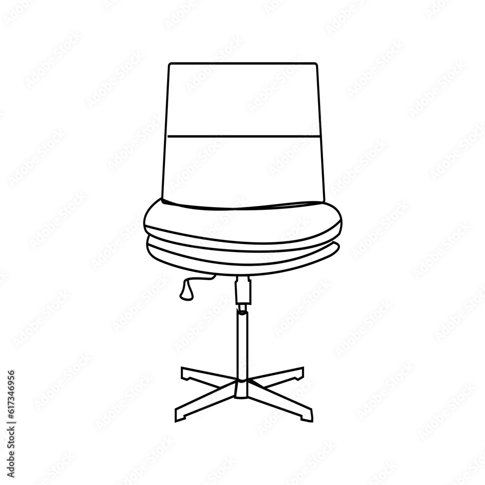 Continuous one line drawing of modern work chair. Office Armchair Hand ...