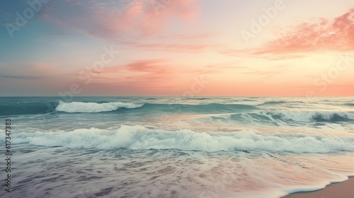 As the sun rises and sets, the waves of the ocean come alive with the shifting tides, creating a beautiful and mesmerizing landscape of nature against the shoreline and horizon
