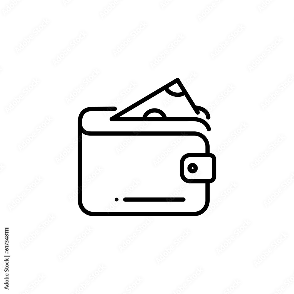 Modern wallet line icon. Premium pictogram isolated on a white background. Vector illustration. Stroke high quality symbol. Wallet icon in modern line style. Modern wallet line icon. Premium pictogram isolated on a white background. Vector illustration. Stroke high quality symbol. Wallet icon in modern line style.