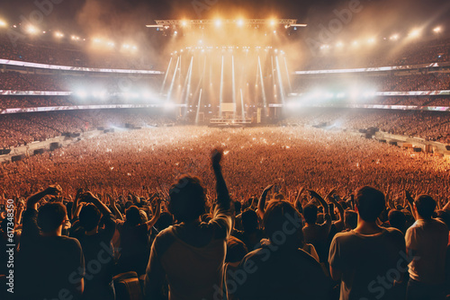 AI generated image of crowd at stadium during concert