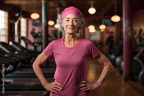 Portrait of Healthy Mature Fit Woman at a Gym. Athletic Clothes. Aging Gracefully