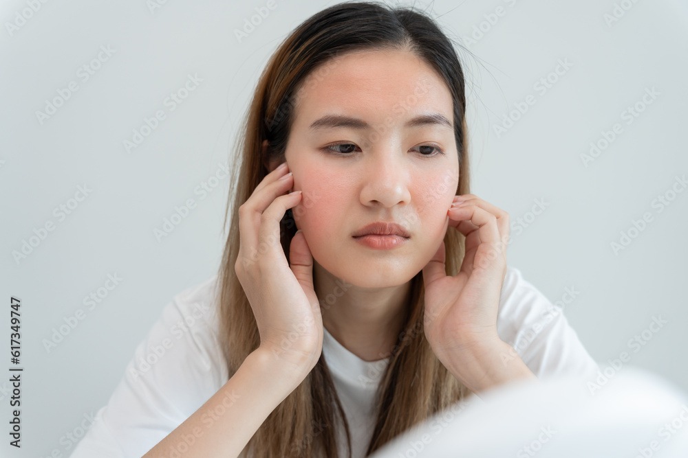 Stressed and headache asian woman with large bills or invoices no money to pay to expenses and credit card debt. shortage, Financial problems, mortgage, loan, bankruptcy, bankrupt, poor, empty wallet Stressed and headache asian woman with large bills or invoices no money to pay to expenses and credit card debt. shortage, Financial problems, mortgage, loan, bankruptcy, bankrupt, poor, empty wallet