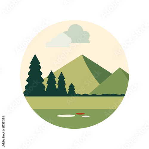vector image icon of greenery mountains and nature using vector illustration art