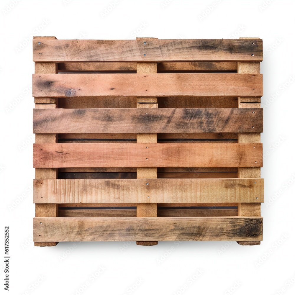 Wooden pallet on white background Generative AI Wooden pallet on white background Generative AI