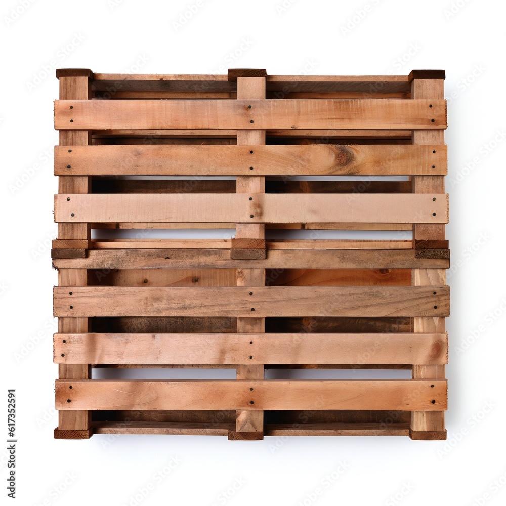 Wooden pallet on white background Generative AI Wooden pallet on white background Generative AI
