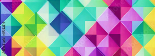 Abstract multicolored hexagons on white background from Generative AI
