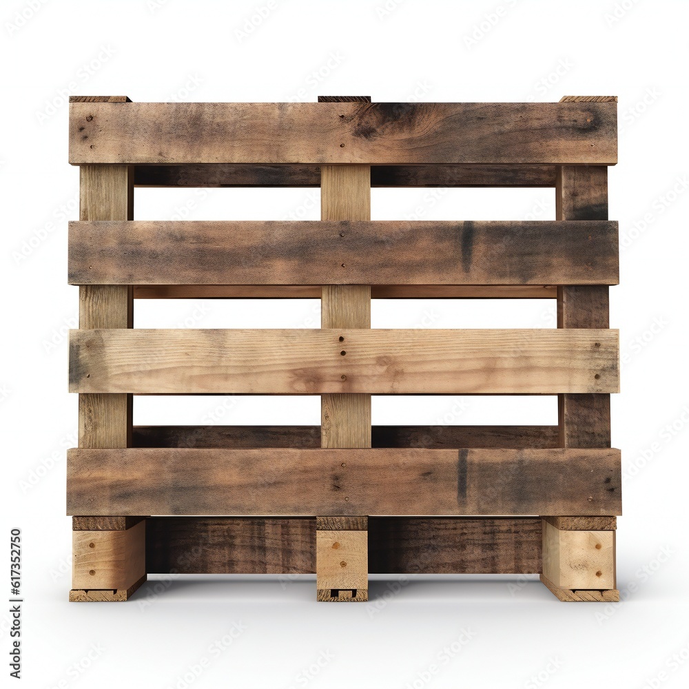Wooden pallet on white background Generative AI Wooden pallet on white background Generative AI