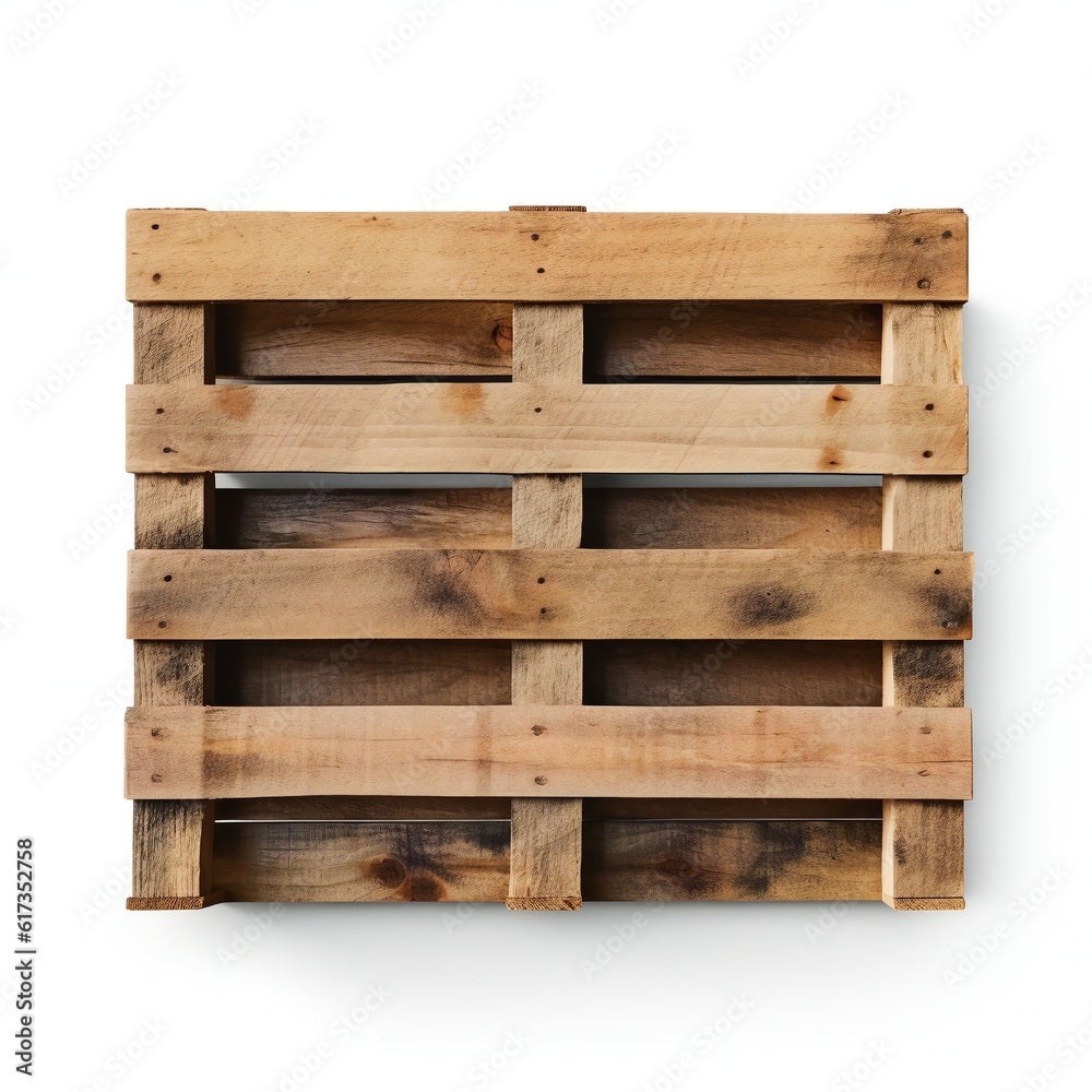 Wooden pallet on white background Generative AI Wooden pallet on white background Generative AI