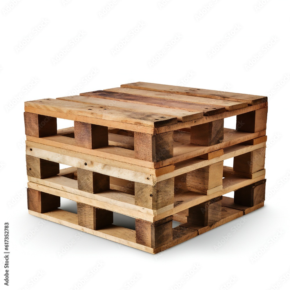 Wooden pallet on white background Generative AI Wooden pallet on white background Generative AI