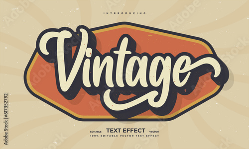 vintage retro grunge texture lettering style editable colorful vector text effect alphabet font typography